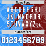 Custom Crimson Light Blue Split Personalized Lightning Pattern Football Jersey