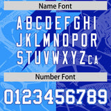 Custom Royal Light Blue Split Personalized Lightning Pattern Football Jersey