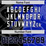 Custom Royal Black Split Personalized Lightning Pattern Football Jersey