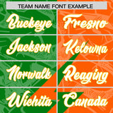 Custom Orange Kelly Green Split Personalized Lightning Pattern Football Jersey