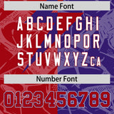 Custom Red Purple Split Personalized Lightning Pattern Football Jersey