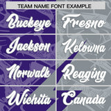 Custom Purple Gray Split Personalized Lightning Pattern Football Jersey