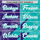 Custom Aqua Purple Split Personalized Lightning Pattern Football Jersey