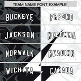 Custom White Black Split Personalized Lightning Pattern Football Jersey