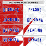 Custom White Red Split Personalized Lightning Pattern Football Jersey