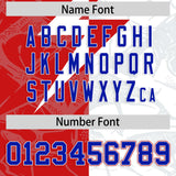 Custom White Red Split Personalized Lightning Pattern Football Jersey