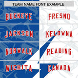 Custom White Royal Split Personalized Lightning Pattern Football Jersey