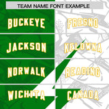 Custom Kelly Green White Split Personalized Lightning Pattern Football Jersey