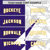 Custom Purple White Split Personalized Lightning Pattern Football Jersey