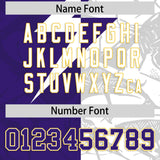 Custom Purple White Split Personalized Lightning Pattern Football Jersey