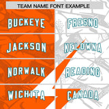 Custom Orange White Split Personalized Lightning Pattern Football Jersey