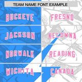 Custom Light Blue White Split Personalized Lightning Pattern Football Jersey