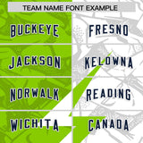 Custom Neon Green White Split Personalized Lightning Pattern Football Jersey