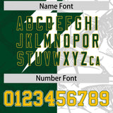 Custom Green White Split Personalized Lightning Pattern Football Jersey