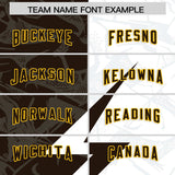 Custom Brown White Split Personalized Lightning Pattern Football Jersey