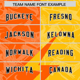 Custom Orange Yellow Split Personalized Lightning Pattern Football Jersey