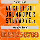Custom Orange Yellow Split Personalized Lightning Pattern Football Jersey