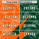 Custom Green Orange Split Personalized Lightning Pattern Football Jersey