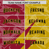 Custom Old Gold Cardinal Split Personalized Lightning Pattern Football Jersey