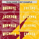 Custom Yellow Cardinal Split Personalized Lightning Pattern Football Jersey