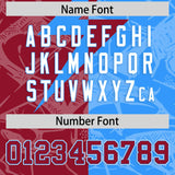 Custom Light Blue Cardinal Split Personalized Lightning Pattern Football Jersey