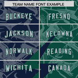 Custom Green Navy Split Personalized Lightning Pattern Football Jersey