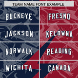 Custom Navy Cardinal Split Personalized Lightning Pattern Football Jersey