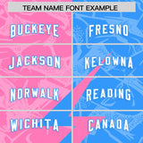 Custom Light Blue Pink Split Personalized Lightning Pattern Football Jersey