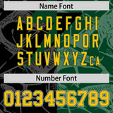 Custom Black Green Split Personalized Lightning Pattern Football Jersey