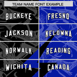 Custom Royal Black Split Personalized Lightning Pattern Football Jersey