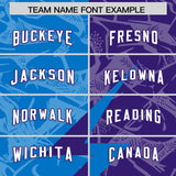 Custom Panther Blue Purple Split Personalized Lightning Pattern Football Jersey