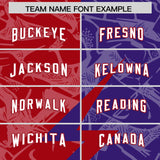 Custom Red Purple Split Personalized Lightning Pattern Football Jersey