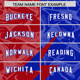 Custom Royal Red Split Personalized Lightning Pattern Football Jersey