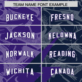 Custom Navy Purple Split Personalized Lightning Pattern Football Jersey