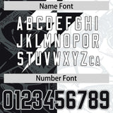 Custom White Black Split Personalized Lightning Pattern Football Jersey