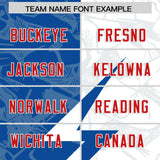 Custom White Royal Split Personalized Lightning Pattern Football Jersey