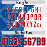 Custom White Royal Split Personalized Lightning Pattern Football Jersey