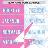 Custom White Pink Split Personalized Lightning Pattern Football Jersey