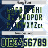 Custom White Navy Split Personalized Lightning Pattern Football Jersey