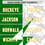 Custom Kelly Green White Split Personalized Lightning Pattern Football Jersey