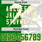 Custom Kelly Green White Split Personalized Lightning Pattern Football Jersey