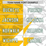 Custom Yellow White Split Personalized Lightning Pattern Football Jersey