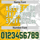 Custom Yellow White Split Personalized Lightning Pattern Football Jersey