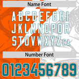 Custom Orange White Split Personalized Lightning Pattern Football Jersey