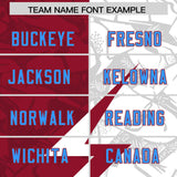 Custom Cardinal White Split Personalized Lightning Pattern Football Jersey