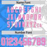 Custom Light Blue White Split Personalized Lightning Pattern Football Jersey