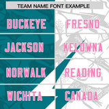 Custom Aqua White Split Personalized Lightning Pattern Football Jersey