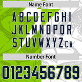 Custom Neon Green White Split Personalized Lightning Pattern Football Jersey