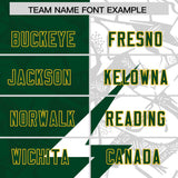 Custom Green White Split Personalized Lightning Pattern Football Jersey