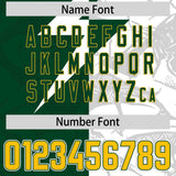 Custom Green White Split Personalized Lightning Pattern Football Jersey